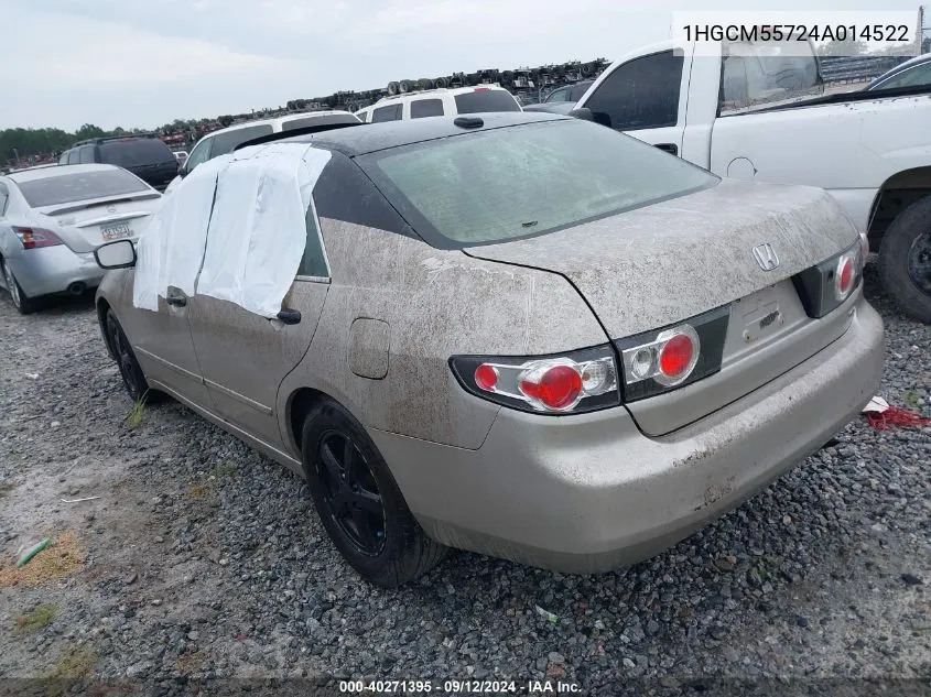 1HGCM55724A014522 2004 Honda Accord 2.4 Ex