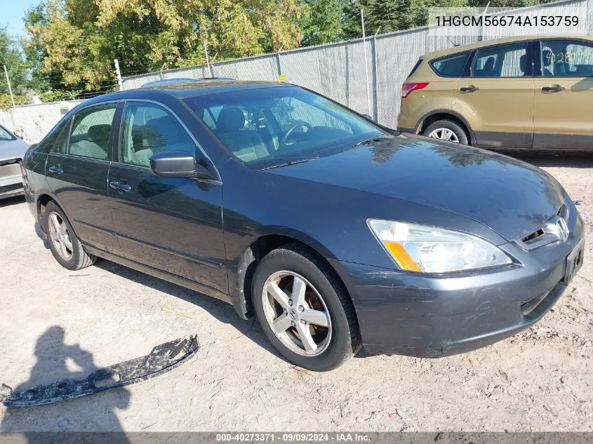 2004 Honda Accord 2.4 Ex VIN: 1HGCM56674A153759 Lot: 40273371