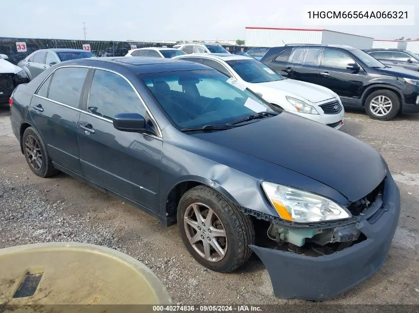 2004 Honda Accord Ex VIN: 1HGCM66564A066321 Lot: 40274836