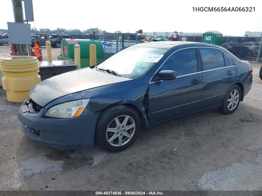 2004 Honda Accord Ex VIN: 1HGCM66564A066321 Lot: 40274836