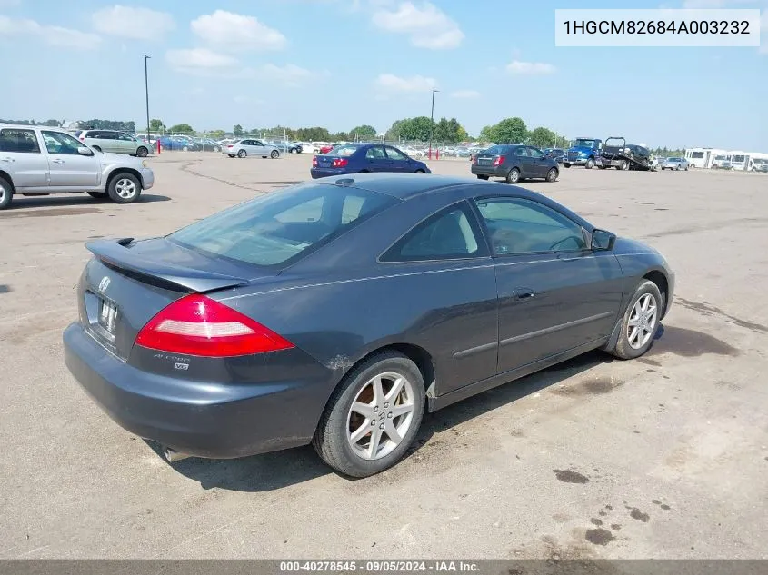 2004 Honda Accord 3.0 Ex VIN: 1HGCM82684A003232 Lot: 40278545