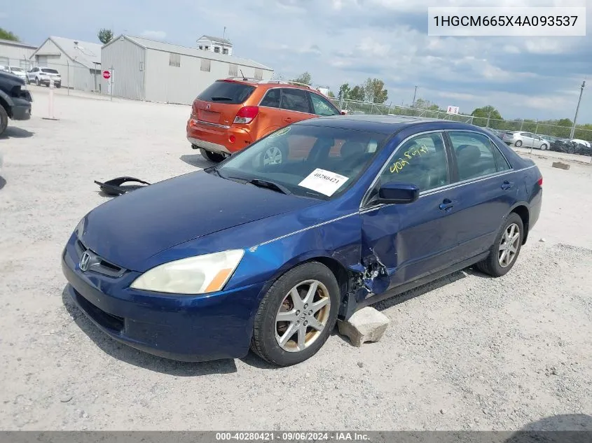 2004 Honda Accord 3.0 Ex VIN: 1HGCM665X4A093537 Lot: 40280421