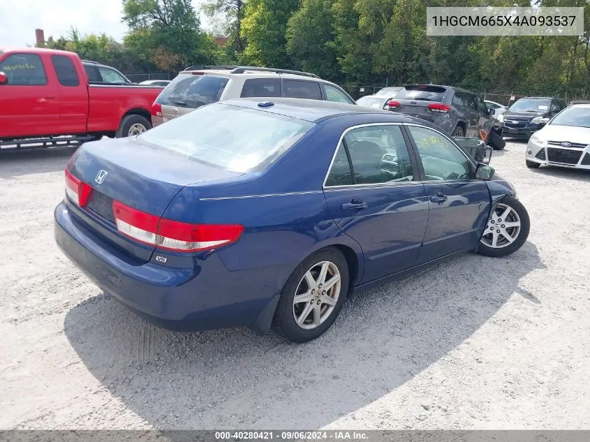 2004 Honda Accord 3.0 Ex VIN: 1HGCM665X4A093537 Lot: 40280421