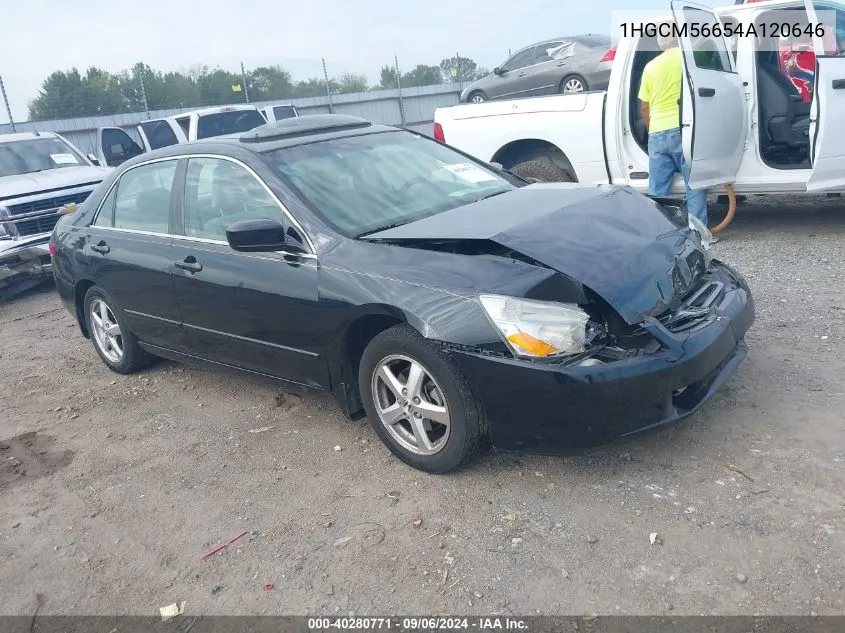 2004 Honda Accord 2.4 Ex VIN: 1HGCM56654A120646 Lot: 40280771