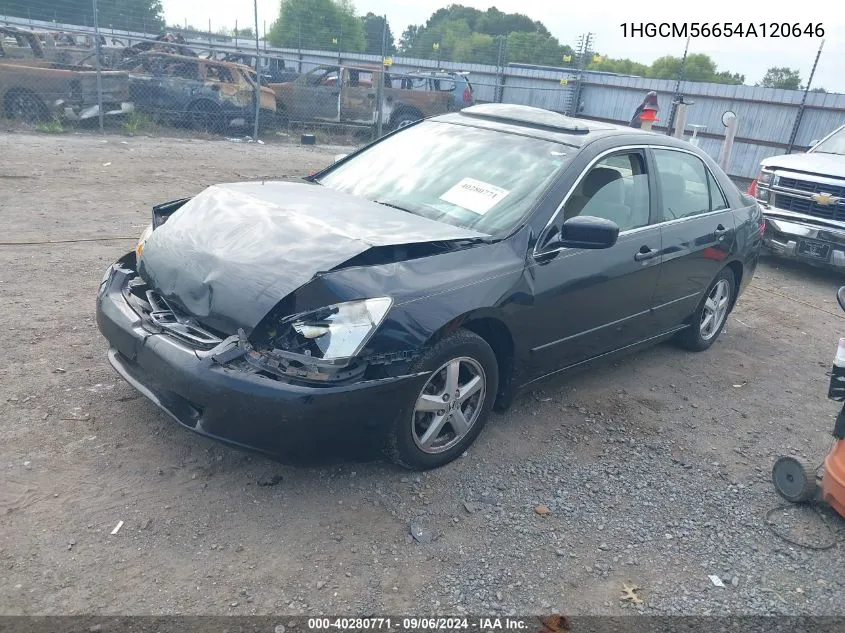 2004 Honda Accord 2.4 Ex VIN: 1HGCM56654A120646 Lot: 40280771