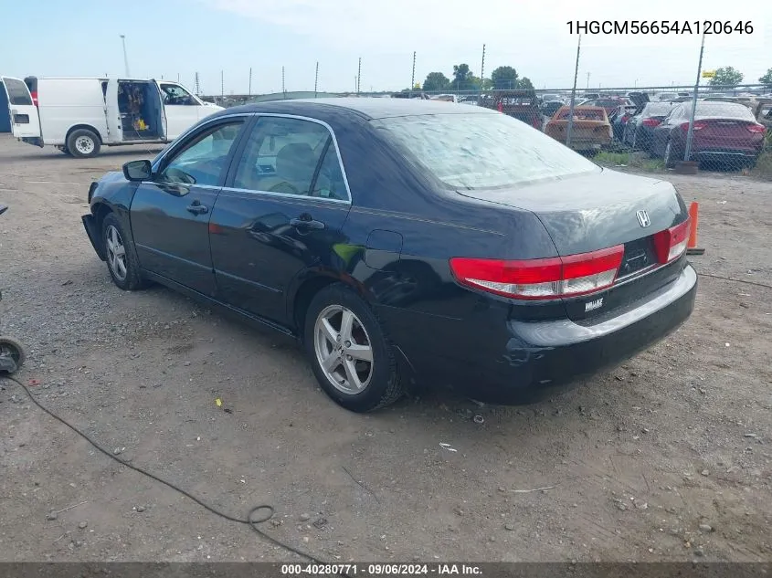 2004 Honda Accord 2.4 Ex VIN: 1HGCM56654A120646 Lot: 40280771