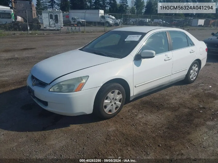 2004 Honda Accord 2.4 Lx VIN: 1HGCM56324A041294 Lot: 40283250