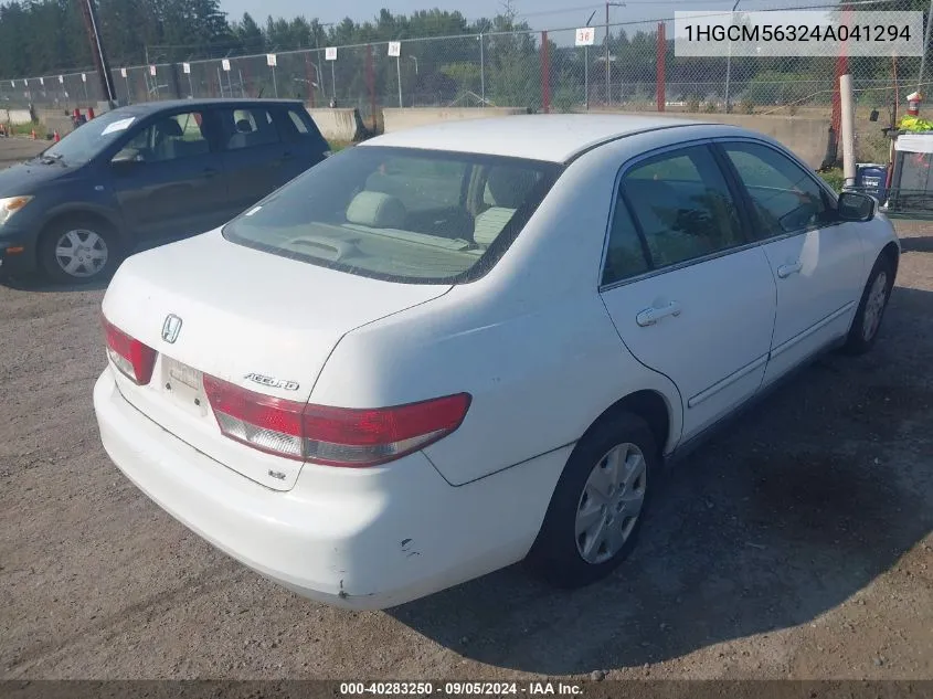 2004 Honda Accord 2.4 Lx VIN: 1HGCM56324A041294 Lot: 40283250