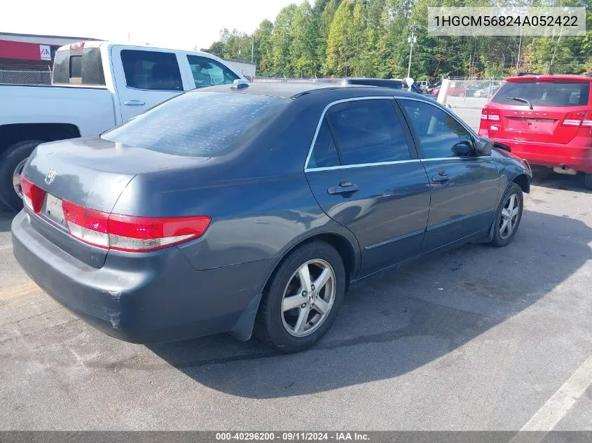 2004 Honda Accord Ex VIN: 1HGCM56824A052422 Lot: 40296200