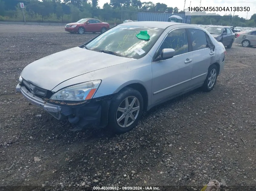 2004 Honda Accord 2.4 Lx VIN: 1HGCM56304A138350 Lot: 40309652