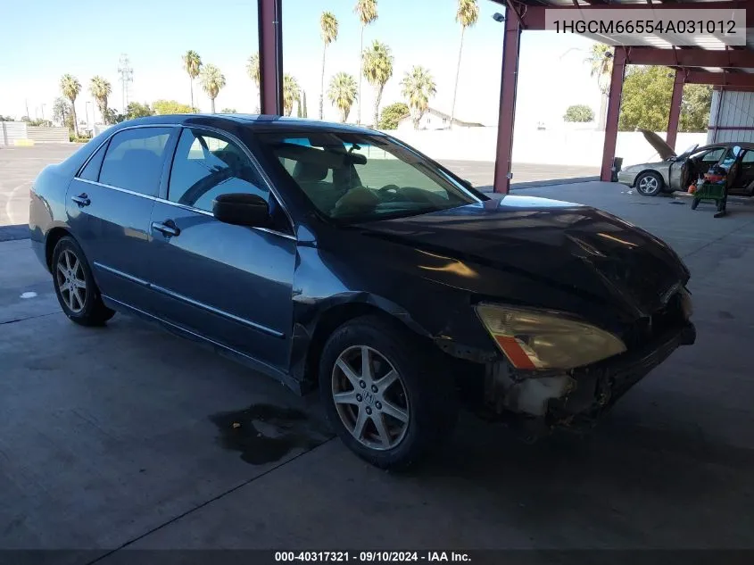 2004 Honda Accord 3.0 Ex VIN: 1HGCM66554A031012 Lot: 40317321