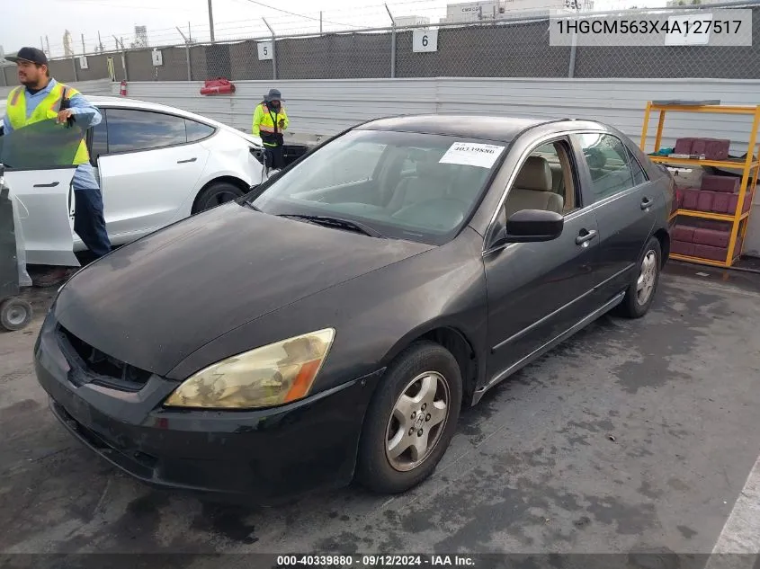 2004 Honda Accord 2.4 Lx VIN: 1HGCM563X4A127517 Lot: 40339880