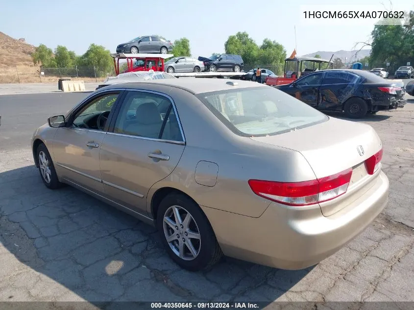 2004 Honda Accord 3.0 Ex VIN: 1HGCM665X4A070632 Lot: 40350645