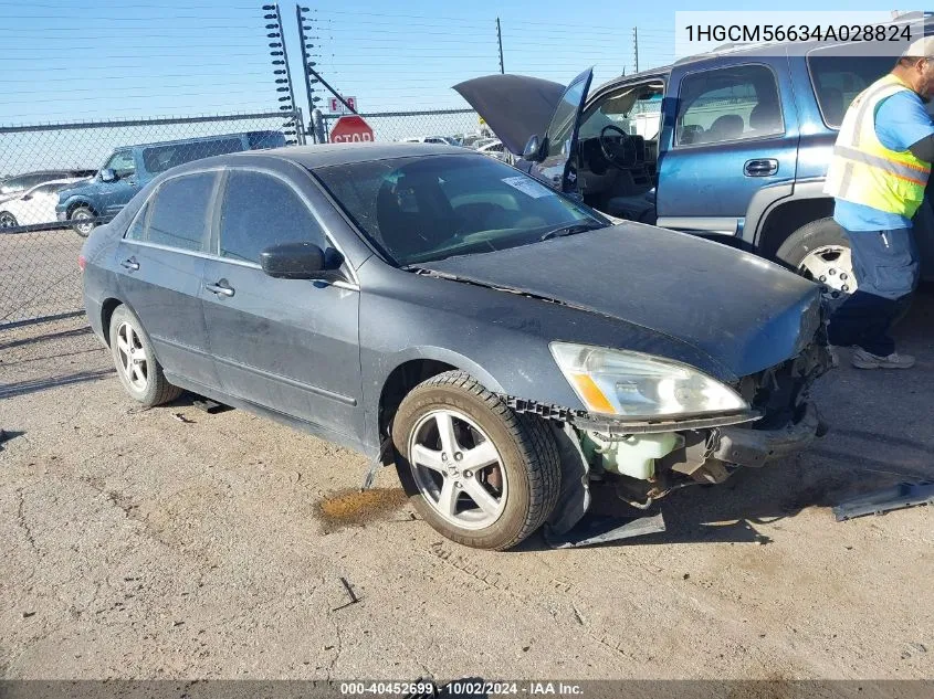 2004 Honda Accord 2.4 Ex VIN: 1HGCM56634A028824 Lot: 40452699