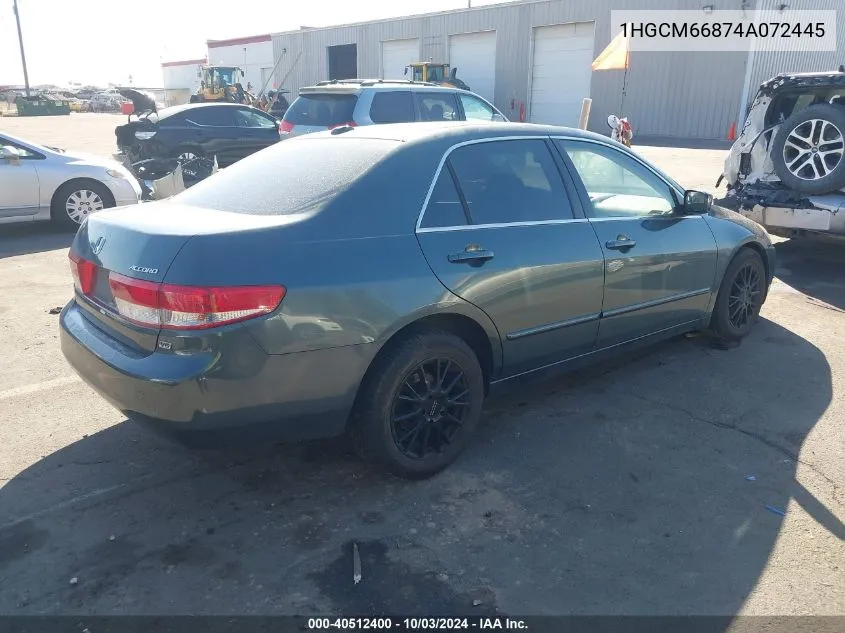 2004 Honda Accord 3.0 Ex VIN: 1HGCM66874A072445 Lot: 40512400