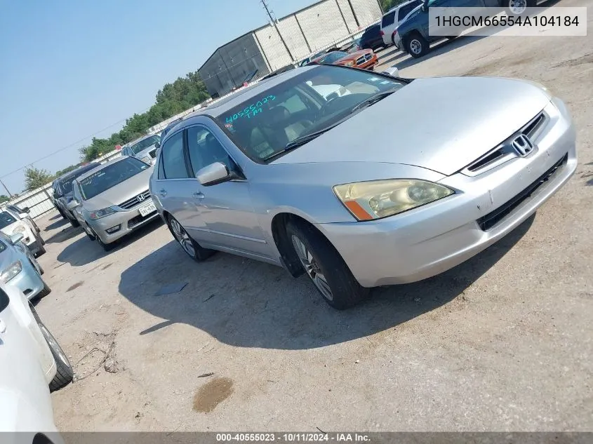 2004 Honda Accord 3.0 Ex VIN: 1HGCM66554A104184 Lot: 40555023