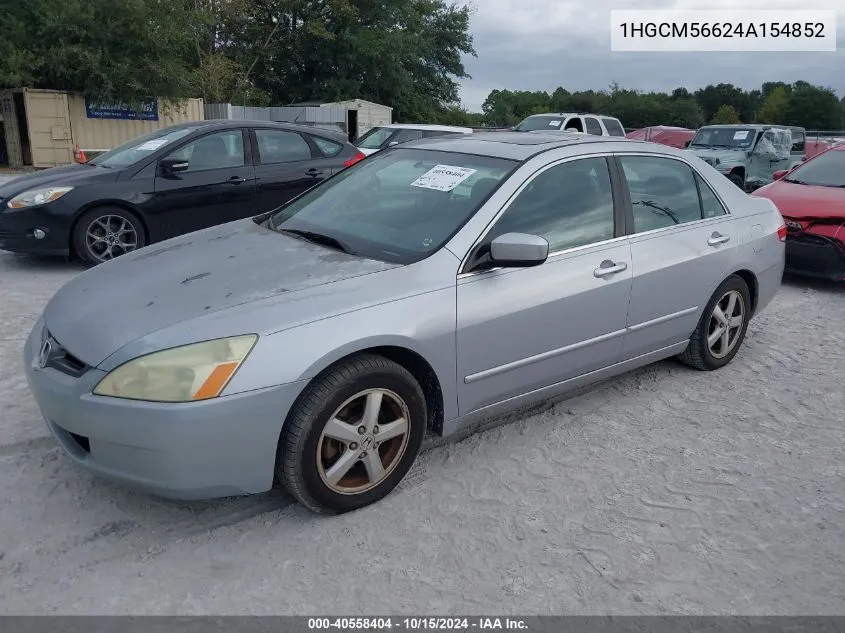 2004 Honda Accord 2.4 Ex VIN: 1HGCM56624A154852 Lot: 40558404