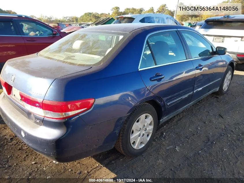 2004 Honda Accord 2.4 Lx VIN: 1HGCM56364A148056 Lot: 40614680