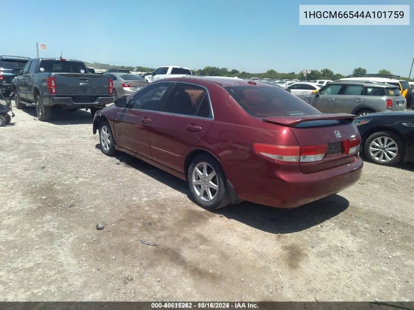 1HGCM66544A101759 2004 Honda Accord 3.0 Ex