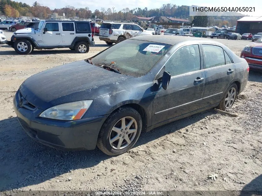 2004 Honda Accord 3.0 Ex VIN: 1HGCM66504A065021 Lot: 40632063