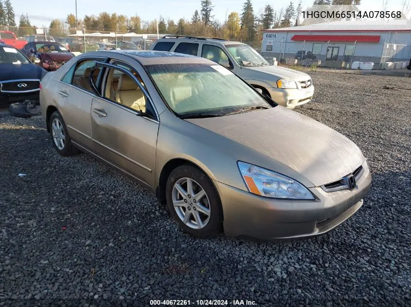 1HGCM66514A078568 2004 Honda Accord Ex