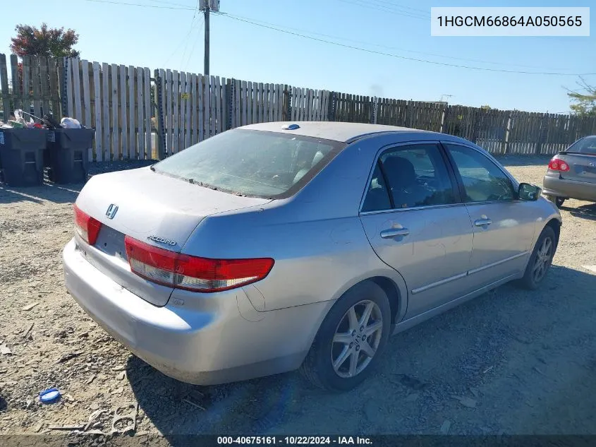 2004 Honda Accord 3.0 Ex VIN: 1HGCM66864A050565 Lot: 40675161