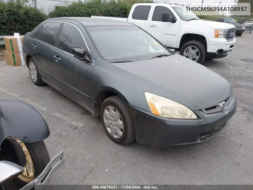 1HGCM56394A108957 2004 Honda Accord 2.4 Lx