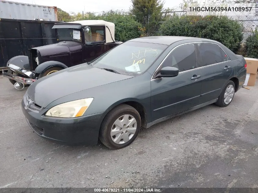 1HGCM56394A108957 2004 Honda Accord 2.4 Lx