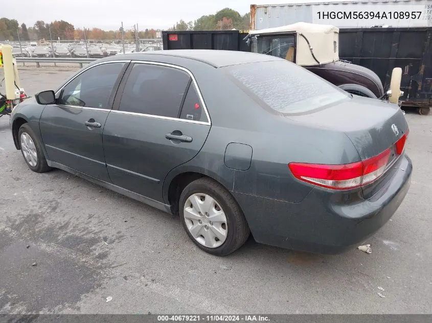 1HGCM56394A108957 2004 Honda Accord 2.4 Lx