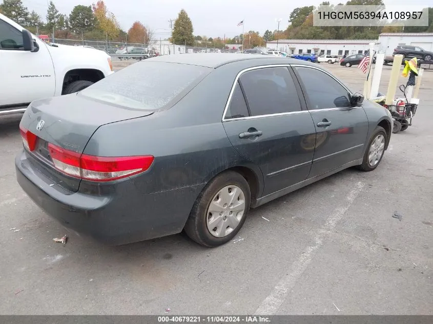 1HGCM56394A108957 2004 Honda Accord 2.4 Lx