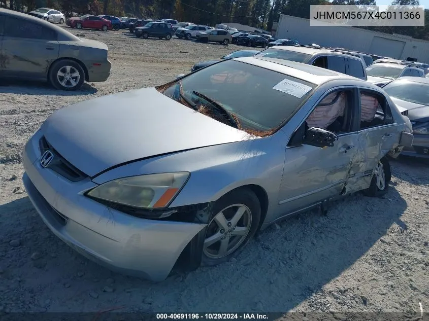 2004 Honda Accord 2.4 Ex VIN: JHMCM567X4C011366 Lot: 40691196