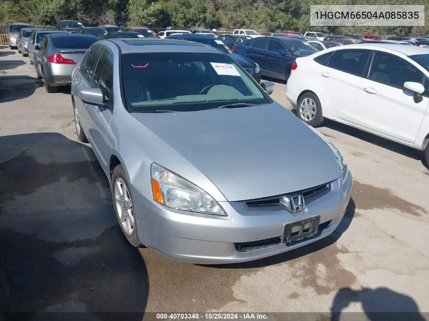 2004 Honda Accord 3.0 Ex VIN: 1HGCM66504A085835 Lot: 40703348