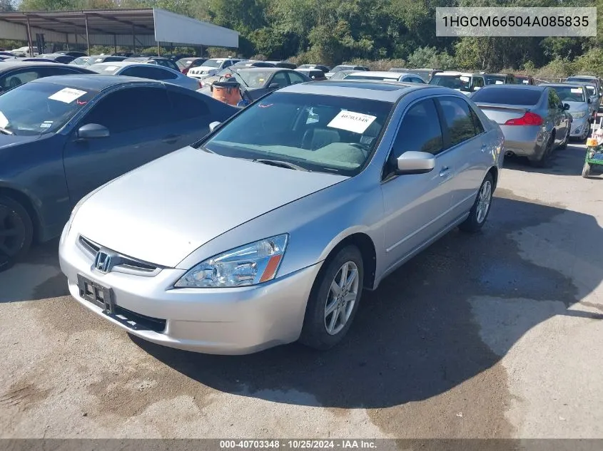 2004 Honda Accord 3.0 Ex VIN: 1HGCM66504A085835 Lot: 40703348