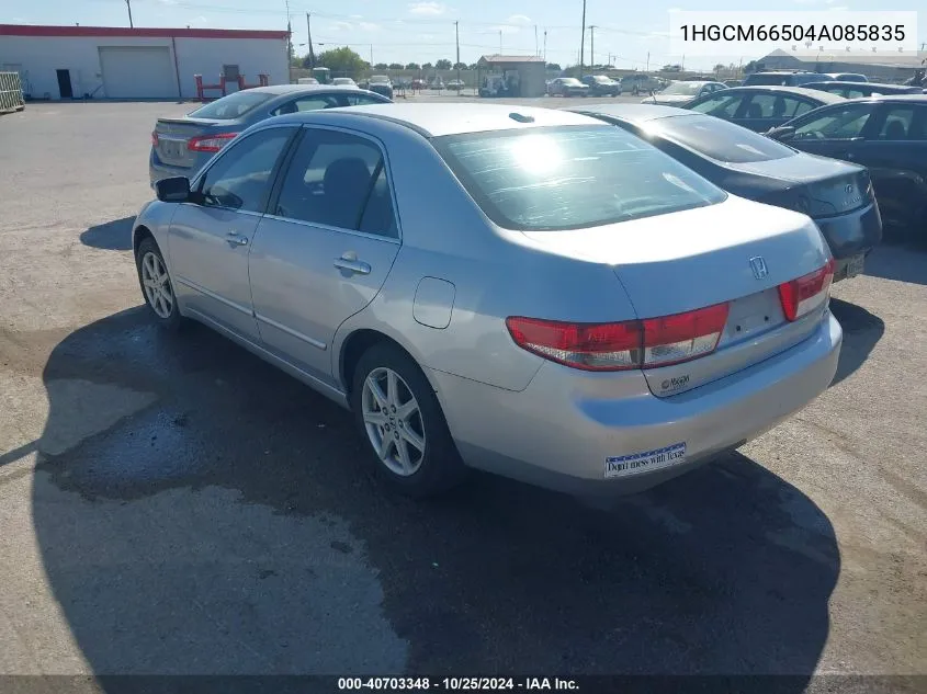 2004 Honda Accord 3.0 Ex VIN: 1HGCM66504A085835 Lot: 40703348