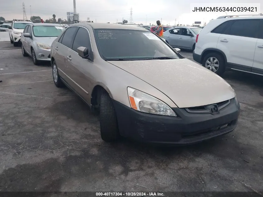 2004 Honda Accord Sdn Lx VIN: JHMCM56344C039421 Lot: 40717304