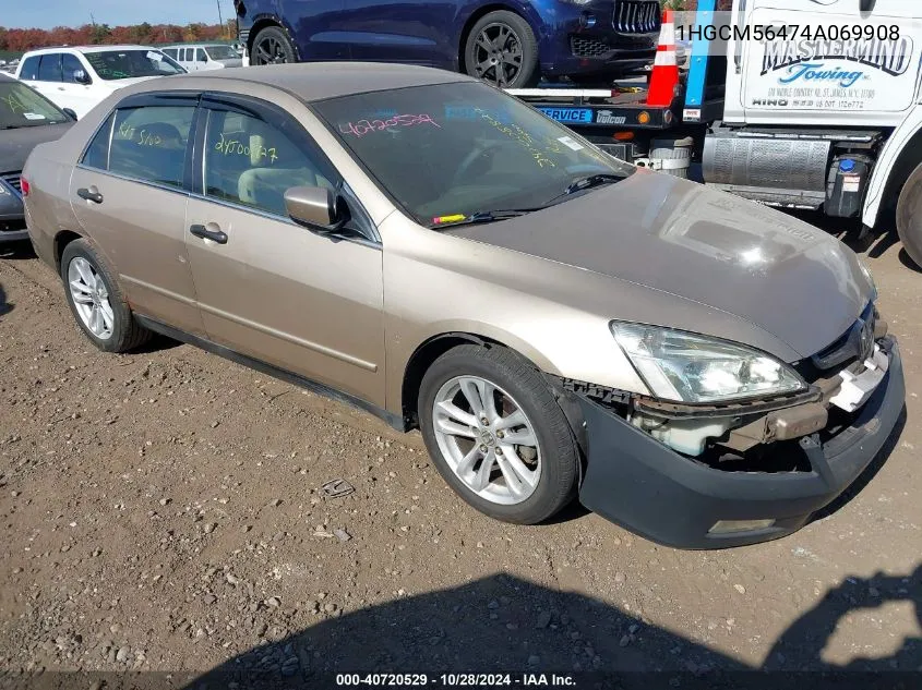 2004 Honda Accord Lx VIN: 1HGCM56474A069908 Lot: 40720529