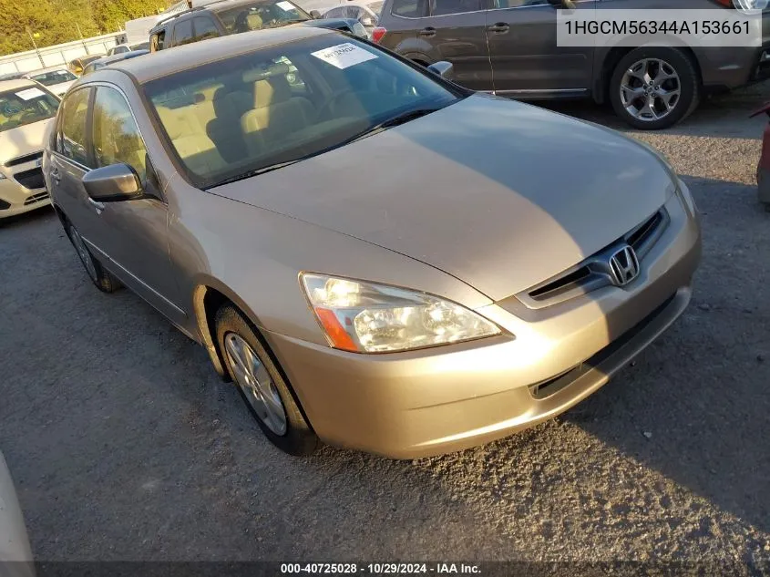 2004 Honda Accord Sdn Lx VIN: 1HGCM56344A153661 Lot: 40725028