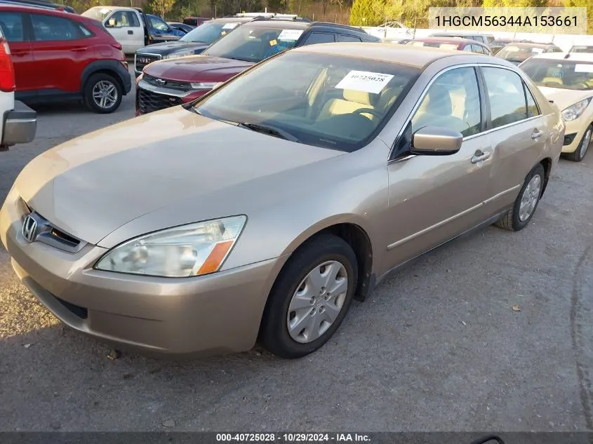 2004 Honda Accord Sdn Lx VIN: 1HGCM56344A153661 Lot: 40725028