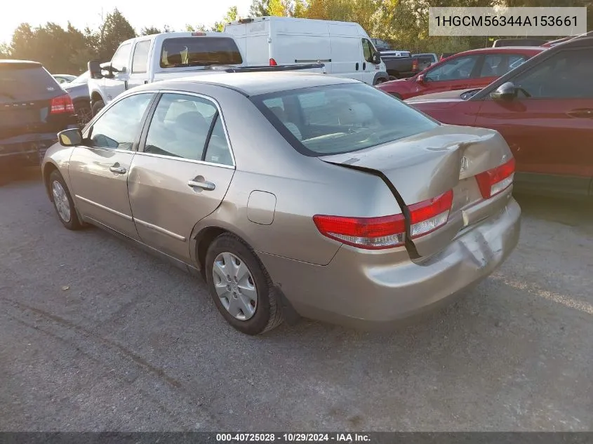 2004 Honda Accord Sdn Lx VIN: 1HGCM56344A153661 Lot: 40725028