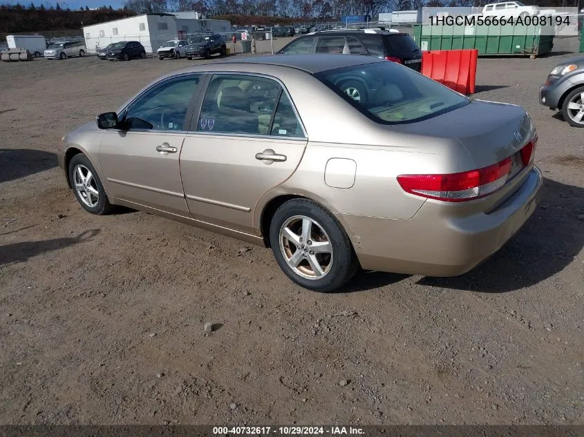 1HGCM56664A008194 2004 Honda Accord Sdn Ex