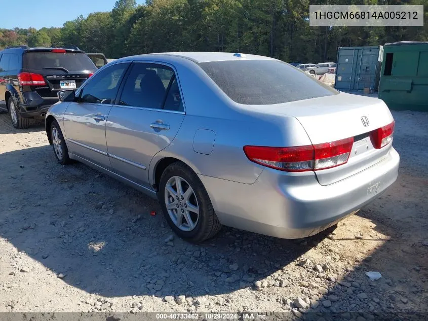 2004 Honda Accord Sdn Ex VIN: 1HGCM66814A005212 Lot: 40733462