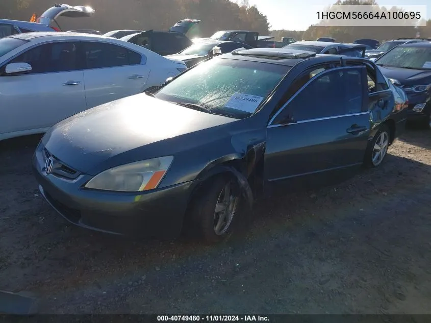 2004 Honda Accord Sdn Ex VIN: 1HGCM56664A100695 Lot: 40749480