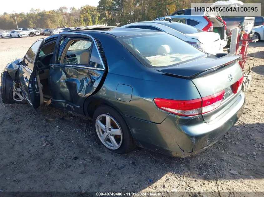 2004 Honda Accord Sdn Ex VIN: 1HGCM56664A100695 Lot: 40749480