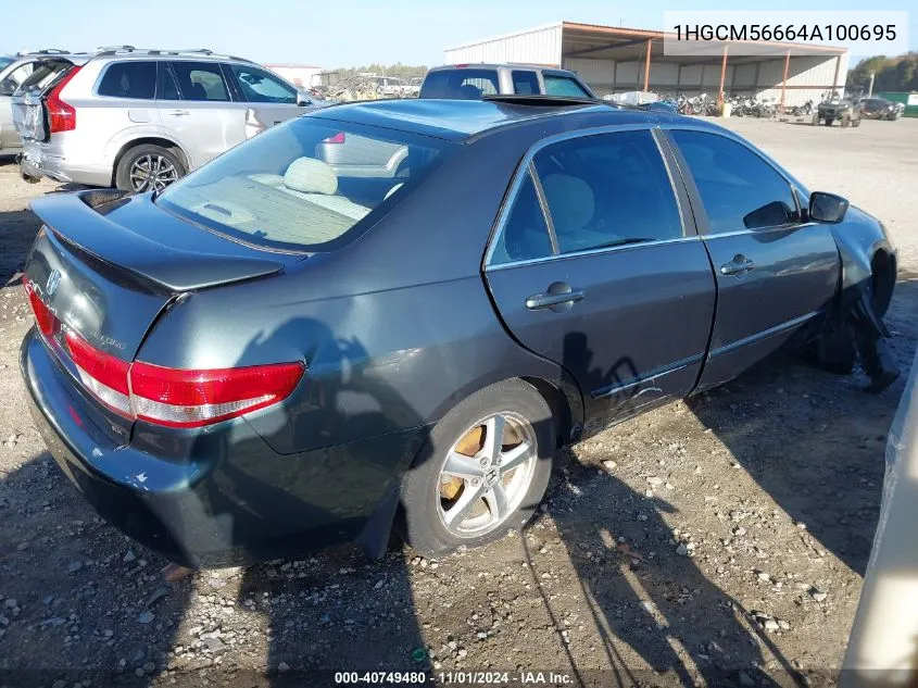 2004 Honda Accord Sdn Ex VIN: 1HGCM56664A100695 Lot: 40749480