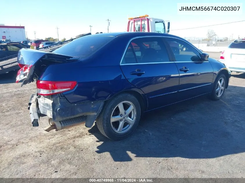 2004 Honda Accord Sdn Ex VIN: JHMCM56674C020307 Lot: 40749988