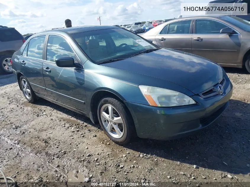 2004 Honda Accord 2.4 Ex VIN: 1HGCM56774A056716 Lot: 40752721