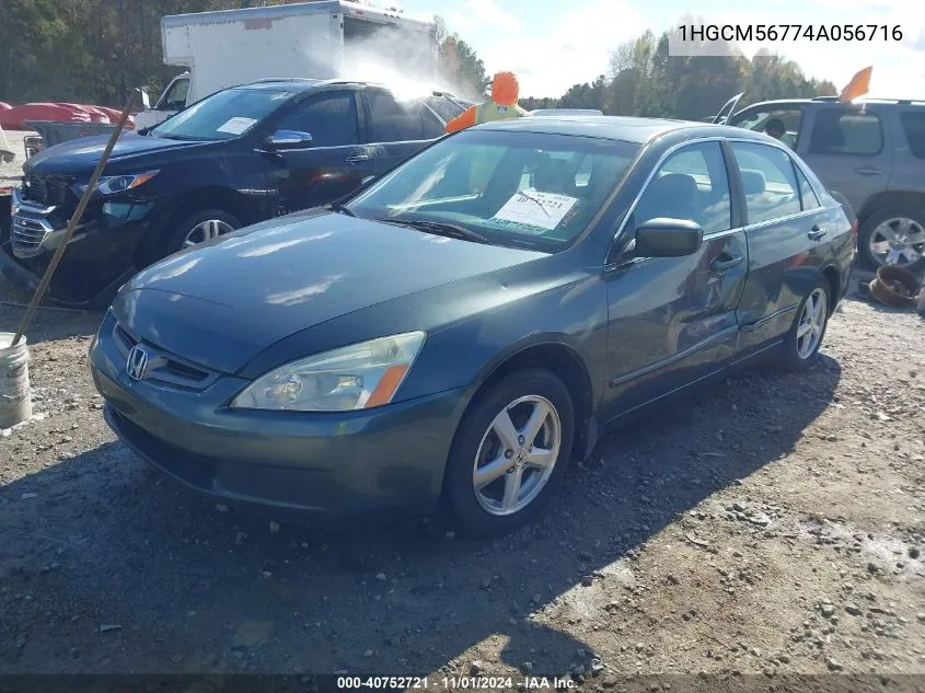 2004 Honda Accord 2.4 Ex VIN: 1HGCM56774A056716 Lot: 40752721