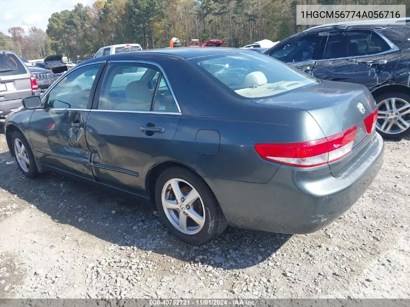 2004 Honda Accord 2.4 Ex VIN: 1HGCM56774A056716 Lot: 40752721