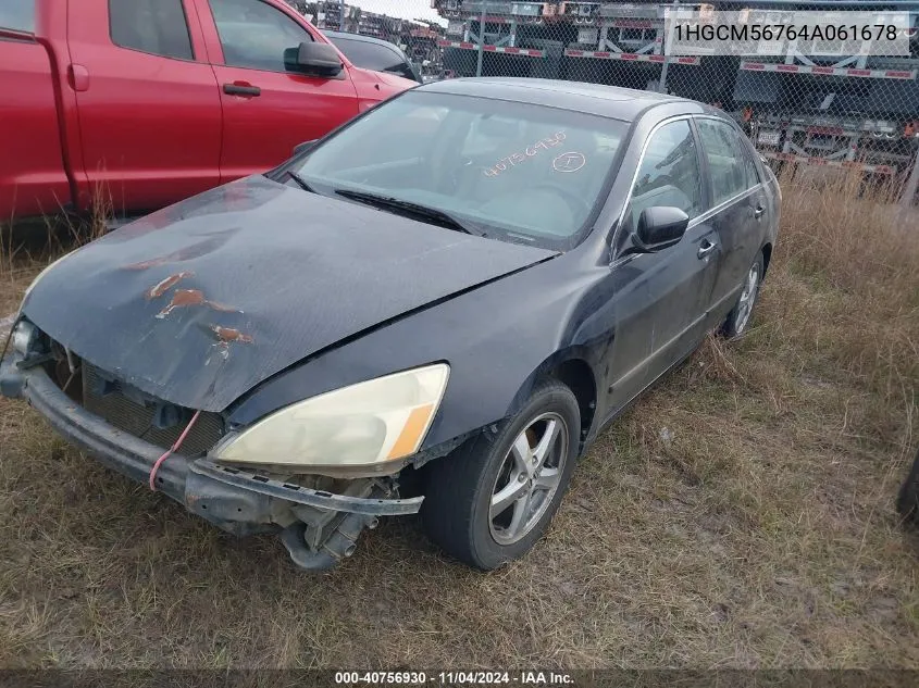 1HGCM56764A061678 2004 Honda Accord Sdn Ex