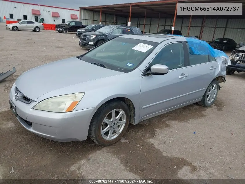 2004 Honda Accord 3.0 Ex VIN: 1HGCM66514A072737 Lot: 40762747